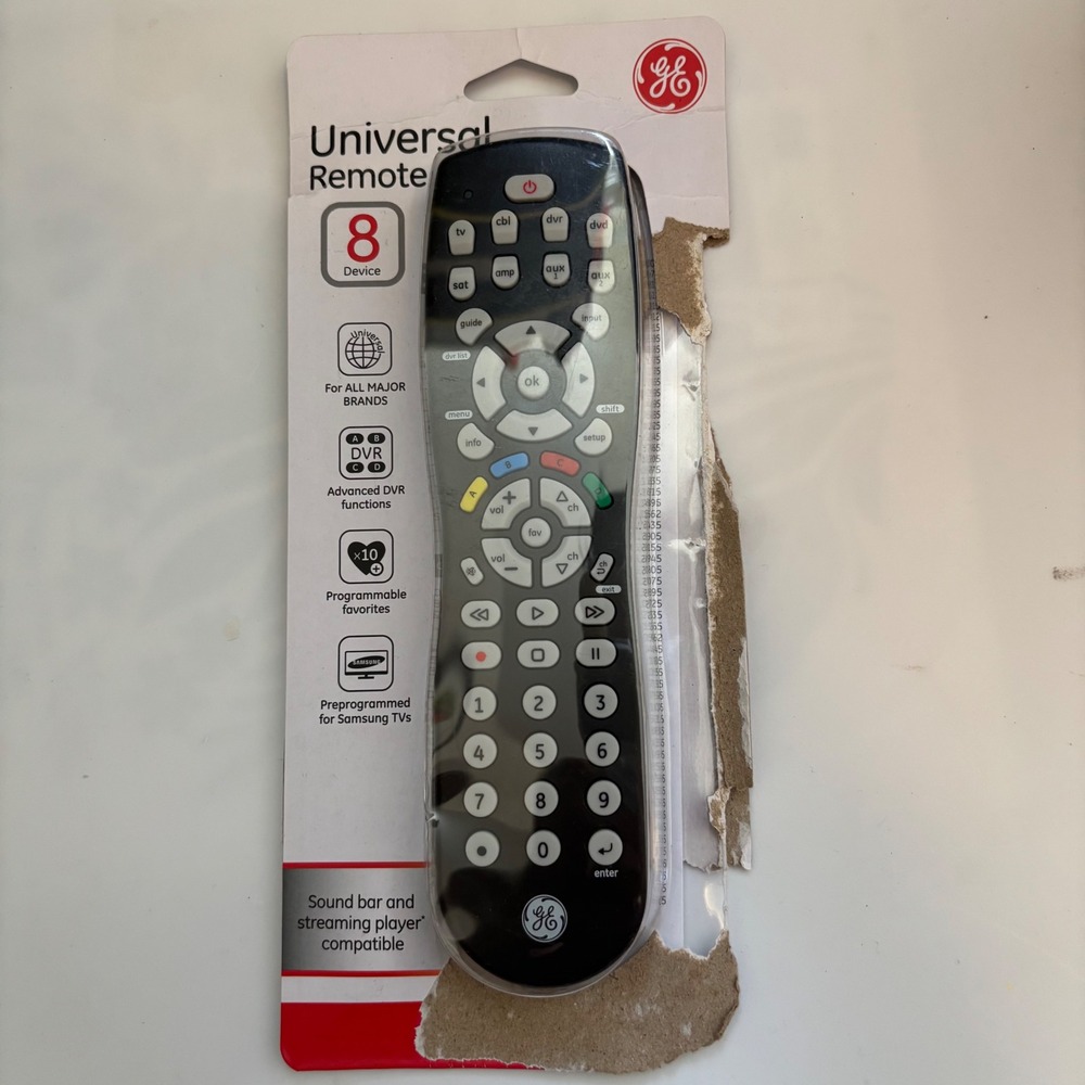 GE 8 Device Universal Remote Control 34929 TV DVD Streaming Open Box New